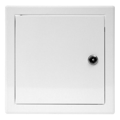 White Metal Access Panel 150mm x 150mm with Lock / Keys