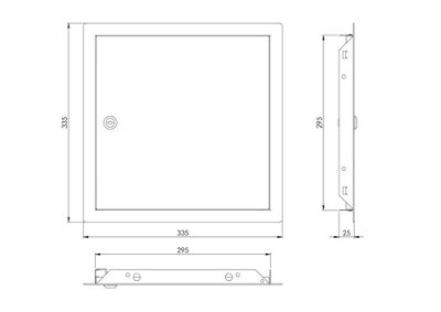 White Metal Access Panel 300mm x 300mm with Lock / Keys