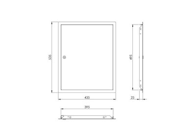 White Metal Access Panel 400mm x 500mm with Lock / Keys
