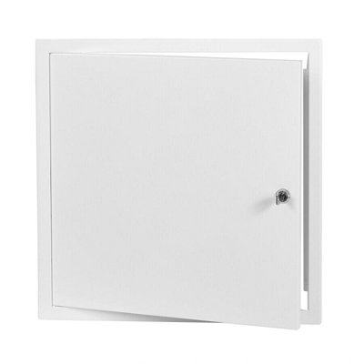 White Metal Access Panel 500mm x 500mm with Lock / Keys | DIY at B&Q