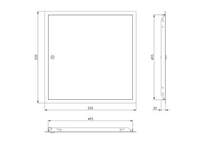 White Metal Access Panel 500mm x 500mm with Lock / Keys