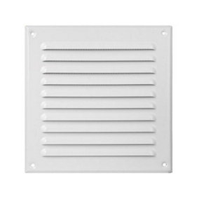 White Metal Air Vent Grille 250mm x 250mm with Fly Screen MTA8B