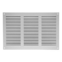 White Metal Air Vent Grille 300mm x 200mm Fly Screen Flat