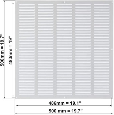 Grille De Ventilation Blanche 300 X 130 Mm – Avec Moustiquaire, Plat Pour Flux D'air
