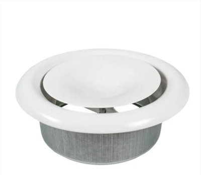 White Metal Extract Ceiling Valve 125mm - Anemostat SV Air Ventilation ...