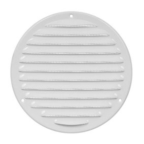 White Metal Round Air Vent Grille 160mm / 199mm