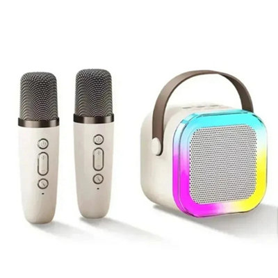 Mini Machine Karaoké Enfant - 2 Micros - Bluetooth 5.3 - Portable Avec Lumières LED - Livraison Rapide UK
