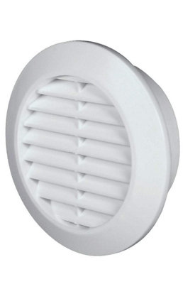 White Mini Round Air Vent Grille 70mm with Flange and Fly Screen Ventilation Cover