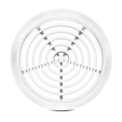 White Mini Round Air Vent Grille 80mm with Flange and Fly Screen Ventilation Cover