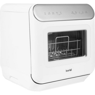 White Mini Worktop Dishwasher - 3 Place Settings - Portable Tabletop Dish Washer