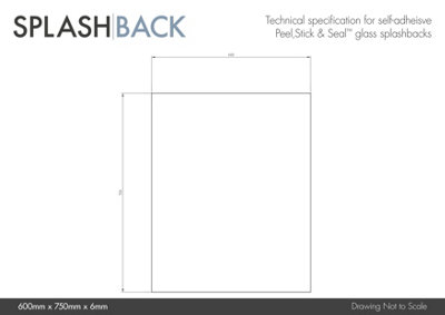 White Mist Glass Kitchen Self Adhesive Splashback 600mm x 750mm
