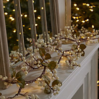 White Mistletoe Light Up 1.5m Autumn Christmas Garland