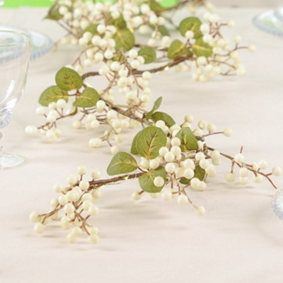 White Mistletoe Light Up Xmas Table Decoration Christmas Garland 1.5m - 5