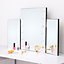 White Modern Freestanding LED Lighted Stitching Glass Makeup Mirror