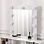 White Modern Makeup Desk Set with LED Light Mirror and 2 Drawers