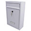White Modern Style Letter Post Mail Box Metal Wall Door Gate House Lockablec