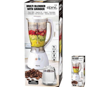 White Multi Food Blender Smoothie Maker Chopper Juicer Milkshakes + Grinder