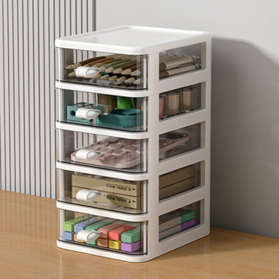 White Multi-layered Cartoon Transparent Mini Drawer Storage Box for ...