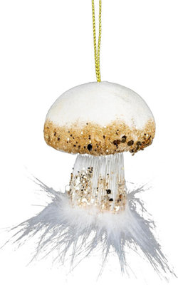 White Mushroom  6x7cm - Christmas Hanging Decoration