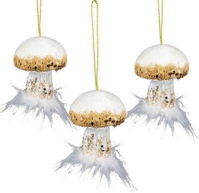 White Mushroom  6x7cm - Christmas Hanging Decoration