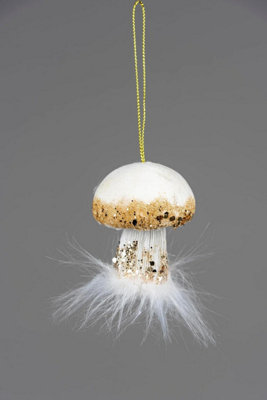 White Mushroom  6x7cm - Christmas Hanging Decoration - 3