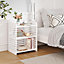 White Nightstand with Station End Table - Square 50 x 40 x 30cm