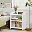 White Nightstand with Station End Table - Square 55 x 45 x 35cm