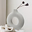 White Nordic Style Round Ceramic Vase Home Decor 18x19cm