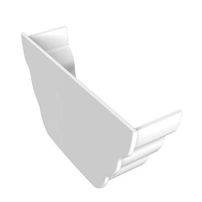 White Ogee Gutter Internal Stop End, Freeflow 135mm Rain Water Systems