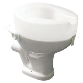 White One Piece Moulded Toilet Seat - Raised 2 Inches - Anti Bacterial Finish