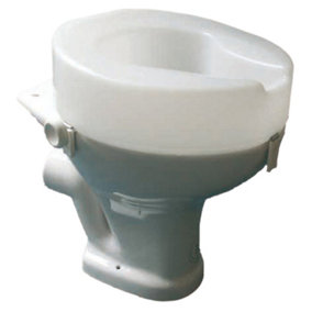 White One Piece Moulded Toilet Seat - Raised 4 Inches - Anti Bacterial Finish