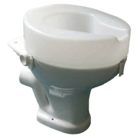 White One Piece Moulded Toilet Seat - Raised 6 Inches - Anti Bacterial Finish