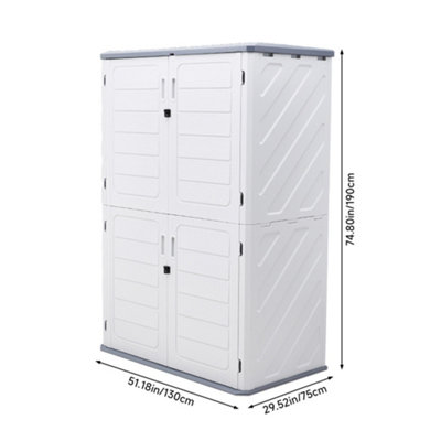 White Outdoor Plastic Large Storage Shed