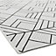 White Outdoor Rug, Geometric Stain-Resistant Rug For Patio Garden Balcony, 4mm Modern Outdoor Area Rug-120cm X 170cm
