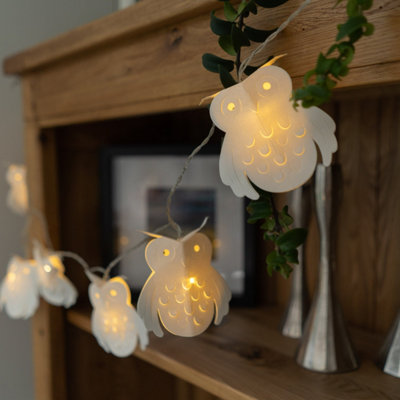 White Owlette Paper String Lights DIY at B&Q