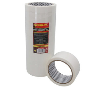 White Parcel Packaging Tape 48mm x 68 Metres per Roll Sealing Heavy Duty 6 Rolls
