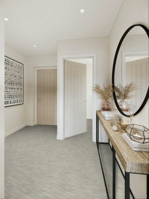 White Parquet Effect Anti-Slip Luxury Vinyl Tile For Commercial - 4