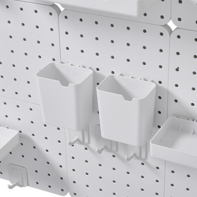 White Pegboard Combination Kit Board Set Hanging for Wall Organizer ...