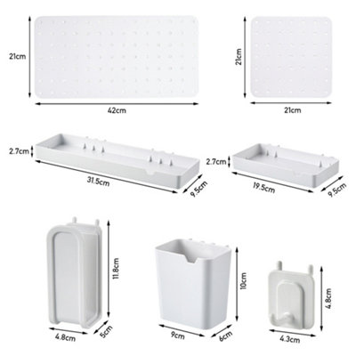 4-Pack Pegboard Wall Organizer Kit With 20 Accessories - 25.2x25.2 Inch Mountable Storage Panels