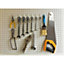 White Pegboard with 12 Hooks - Wall Mounted Tool or Accessories Storage Organiser for Home or Garage - Measures 56 x 76cm