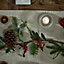 White Pinecone and Star Xmas Table Decoration Christmas Table Centrepiece  - 180cm