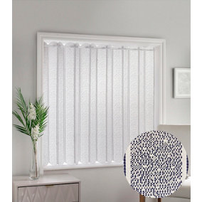 White Plain Textured Voile Louvre Vertical Pleated Window Blind Panel - 72" x 36"