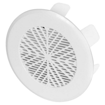 White Plastic 99-124mm Air Vent Custom Diameter Ventilation Ending Cap Grille