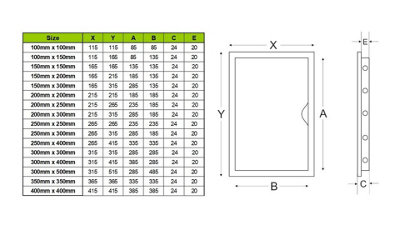 White Plastic Access Panel Inspection Door Hatch 200mm x 300mm