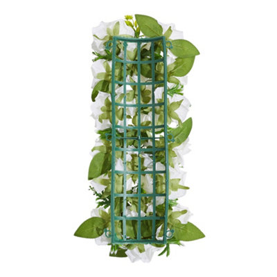 White Plastic Artificial Wedding Rose Flower Row Outdoor/Indoor