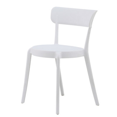 White Plastic Bistro Dining Chair