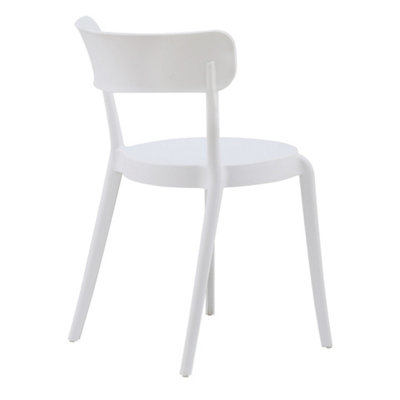 White Plastic Bistro Dining Chair