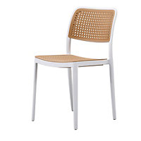 White Plastic Café Dining Chair