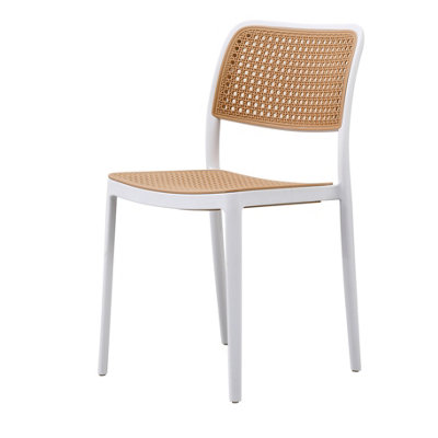 White Plastic Café Dining Chair