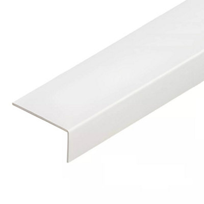 White Plastic Corner Trim Unequal Angle (W) 30mm x 70mm (L) 1 Metre